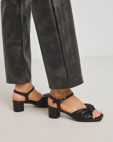 Tamika Volume Twist Flexible Sole Block Heel Sandals - Wide Fit (E)