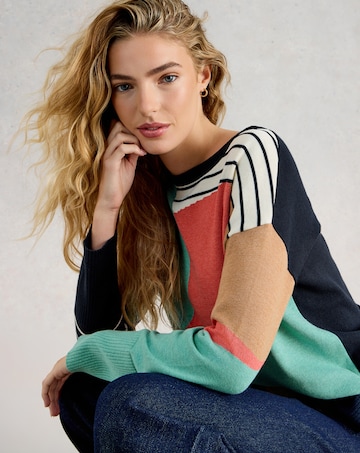 White Stuff Olive Abstract Jumper