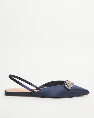 Nyla Flat Pointy Toe Satin Shoes Wide Fit