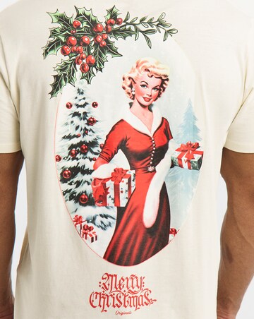 Jack & Jones Christmas Back Graphic T-Shirt - Cream