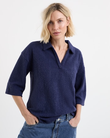 Brushed Soft Touch Collared Top