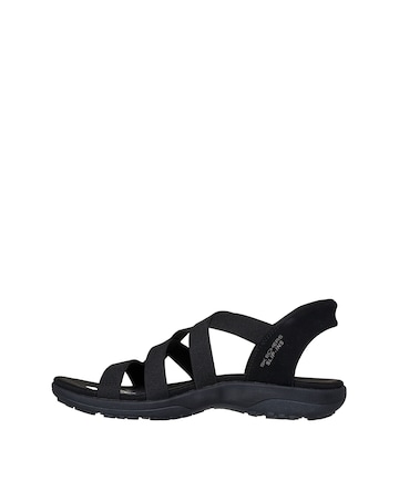 Skechers Black Reggae Stretch Flex Sandals - Wide Fit (E)