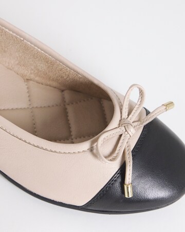 Vine Leather Ballerina With Toe Cap - Wide Fit (E)