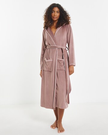 Pretty Secrets Velour Ribbed Maxi Dressing Gown