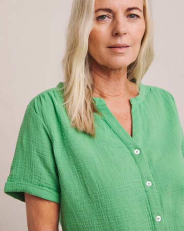 Julipa Button Pure Cotton Textured Top