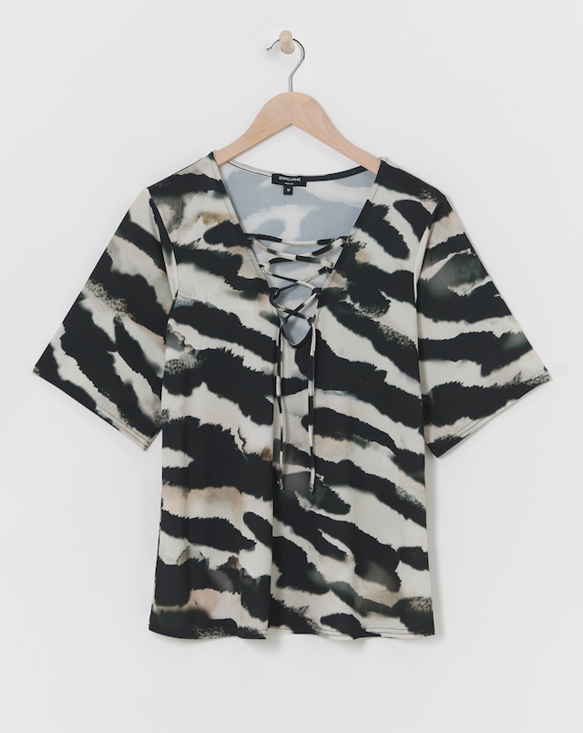 Lace Up Jersey Top