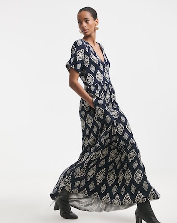 Notch Neck Maxi Dress