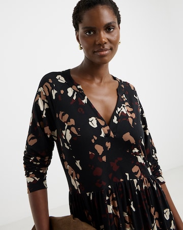 Soft Touch Long Sleeve Notch Neck Dress