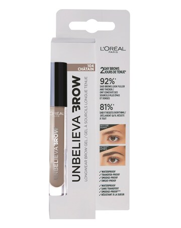 L'Oreal Paris Unbelieva'brow Long-Lasting Brow Gel 104 Brown