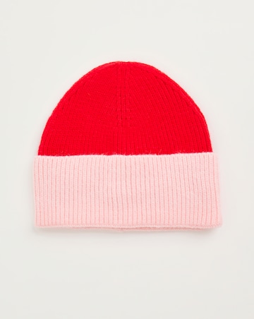 Red Contrast Scarf Hat & Handwarmer Set