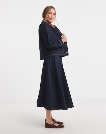 Indigo Cord Collar Barn Jacket