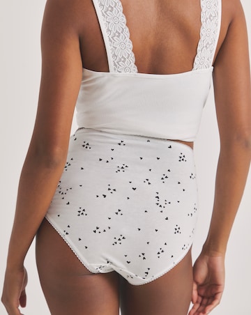 Pretty Secrets (5 Pack) Lace Top Full Fit Knickers Heart Print