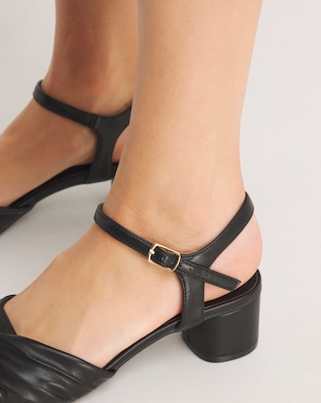 Clovis Twist Flexible Sole Block Heeled Sandals - Wide Fit (E)