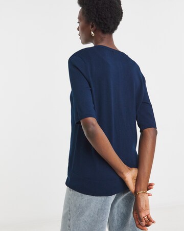 Navy Short Sleeve Cardigan