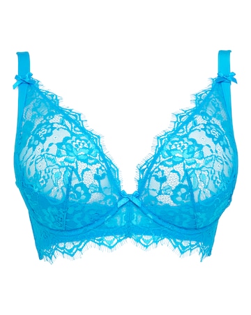 Figleaves Pulse Lace Underwired Plunge Bra B-G -Aqua
