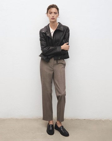 Mango Cropped Tailored Pinstripe Trousers