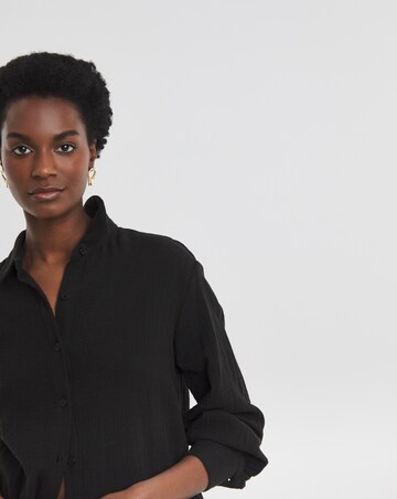 Pure Cotton Textured Relaxed Long Sleeve Shirt