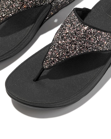Fit Flop Black Multi Lulu Glitter Toe-Post Sandals -Standard Fit (D)