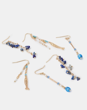 Accessorize 3-Pack Delicate Stone Drop Earrings