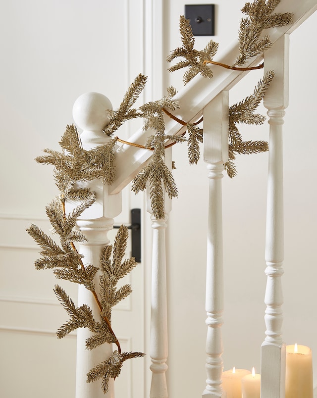 Champagne Glitter Fir Garland 1.6m
