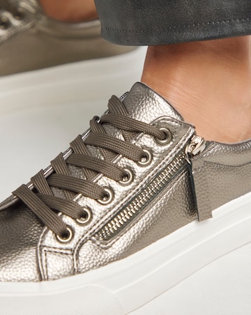 Kate Lace Up Zip Detail Chunky Trainer - Extra Wide Fit (EEE)