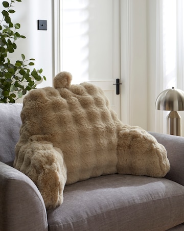 Bubble Faux Fur Back Support Cushion - Natural