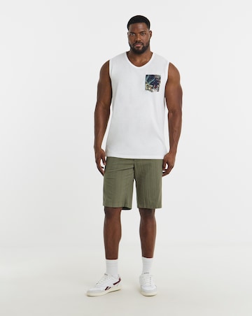 Jack & Jones Honolulu Printed Pocket Tank 2 Pack - Navy/White