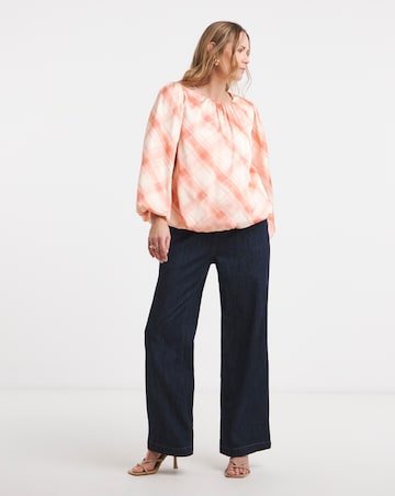 Bubble Sleeve Bubble Hem Top