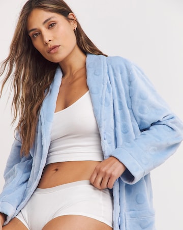 Pretty Secrets Button Through Fleece Dressing Gown