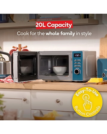 Russell Hobbs Distinctions 20 Litre Ocean Blue Stainless Steel Digital Microwave