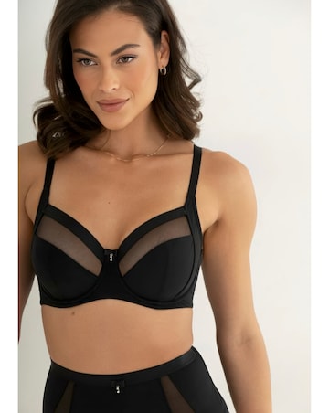 Pour Moi Viva Luxe Full Cup Wired Non Pad Side Support Bra Black