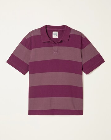 FatFace Ashton SS Stripe Polo (Regular & Tall) - Purple