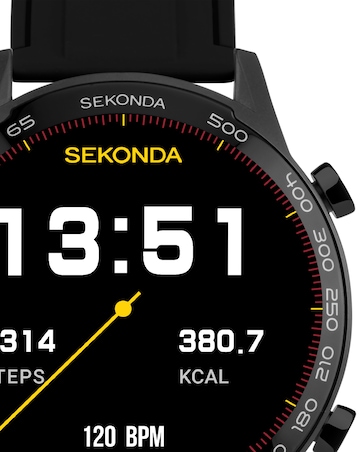 Sekonda Active Plus 45mm Black Rubber Dual Strap Smart Watch