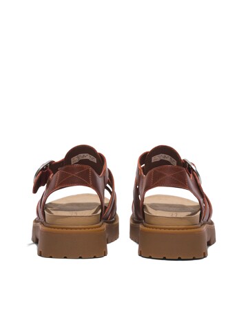 Timberland Clairemont Way Dark Red Full Grain Fisherman Sandals