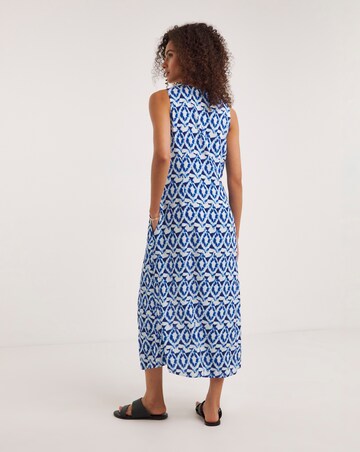 Ro&Zo Tile Print V Neck Midi Dress