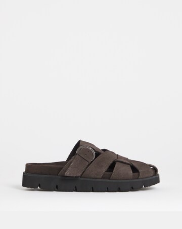 Aziza Suede Woven Closed Toe Mule Shoes - Wide Fit (E)