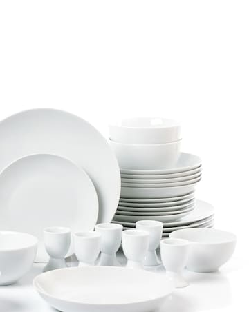 Waterside White Coupe 42 Piece Dinner Set