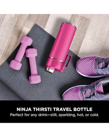 Ninja Thirsti Carbonated 530ml 18oz Bottle with Carbonation Lid in Pink