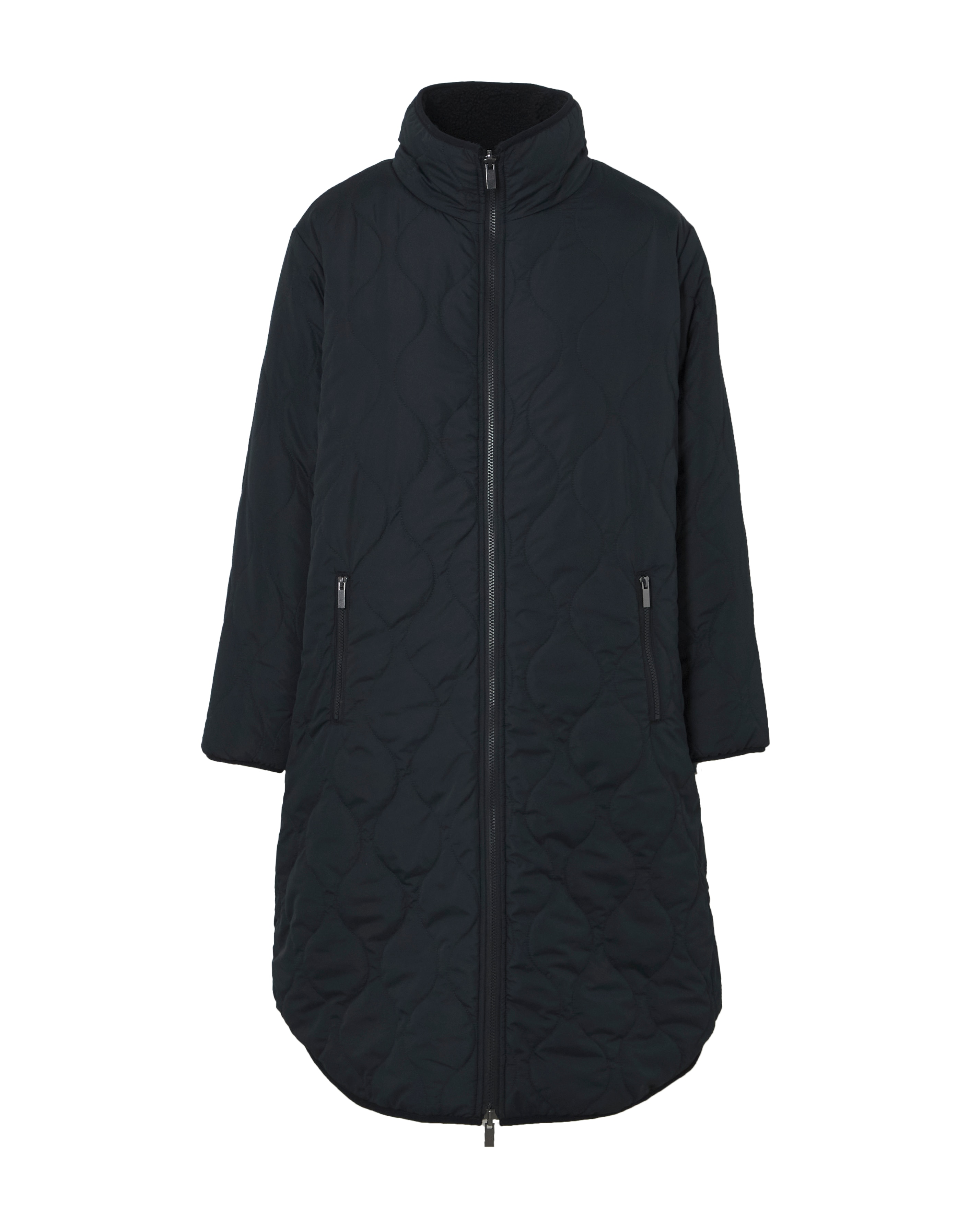 Dark Navy Reversible Borg Quilted Coat | JD Williams