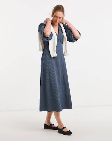 Stripe Button Detail Tea Dress