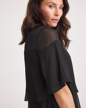 Joanna Hope Black Tiered Shift Dress