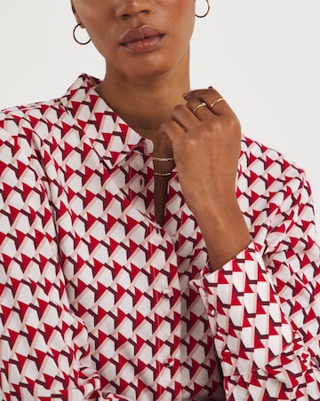 Polka Dot Dipped Back Viscose Shirt