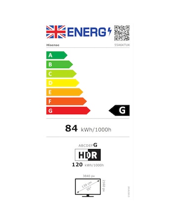 Hisense 55in 55A6KTUK Smart 4K UHD HDR TV with VDTS Virtual:X & Freeview Play
