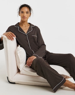 Pretty Secrets Ribbed Button Through Pyjama Set