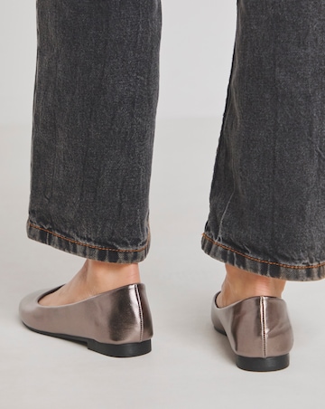 Clarice Square Toe Ballerina Shoes - Wide Fit (E)