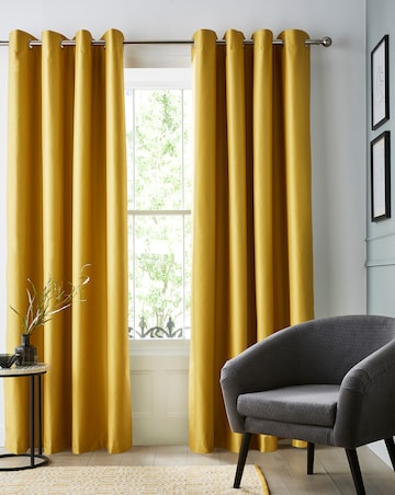 Faux Silk Blackout Eyelet Curtains