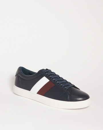 Navy & White Lace Up Trainer Wide Fit