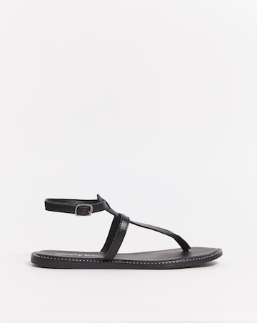 Jaylin Toe Post Buckle Flat Sandals Wide Fit Simply Comfort