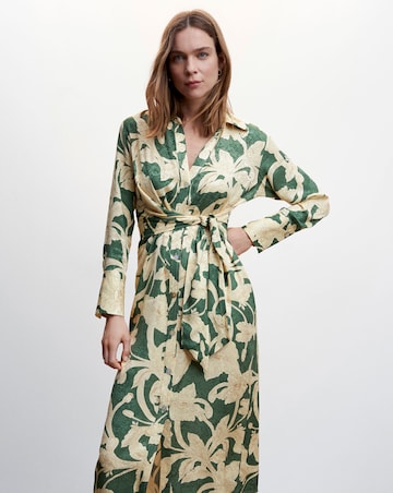 Mango Floral Jacquard Dress