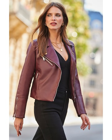 Sosandar Faux Leather Biker